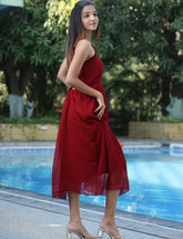 Georgette Fit & Flare Sleeveless Dress
